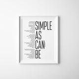 Florida Georgia Line Simple As Can Be Song Art Painting Pictures Home Wall Decor , Black and White Lyrics Quote Canvas Art Print