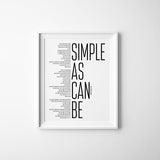 Florida Georgia Line Simple As Can Be Song Art Painting Pictures Home Wall Decor , Black and White Lyrics Quote Canvas Art Print